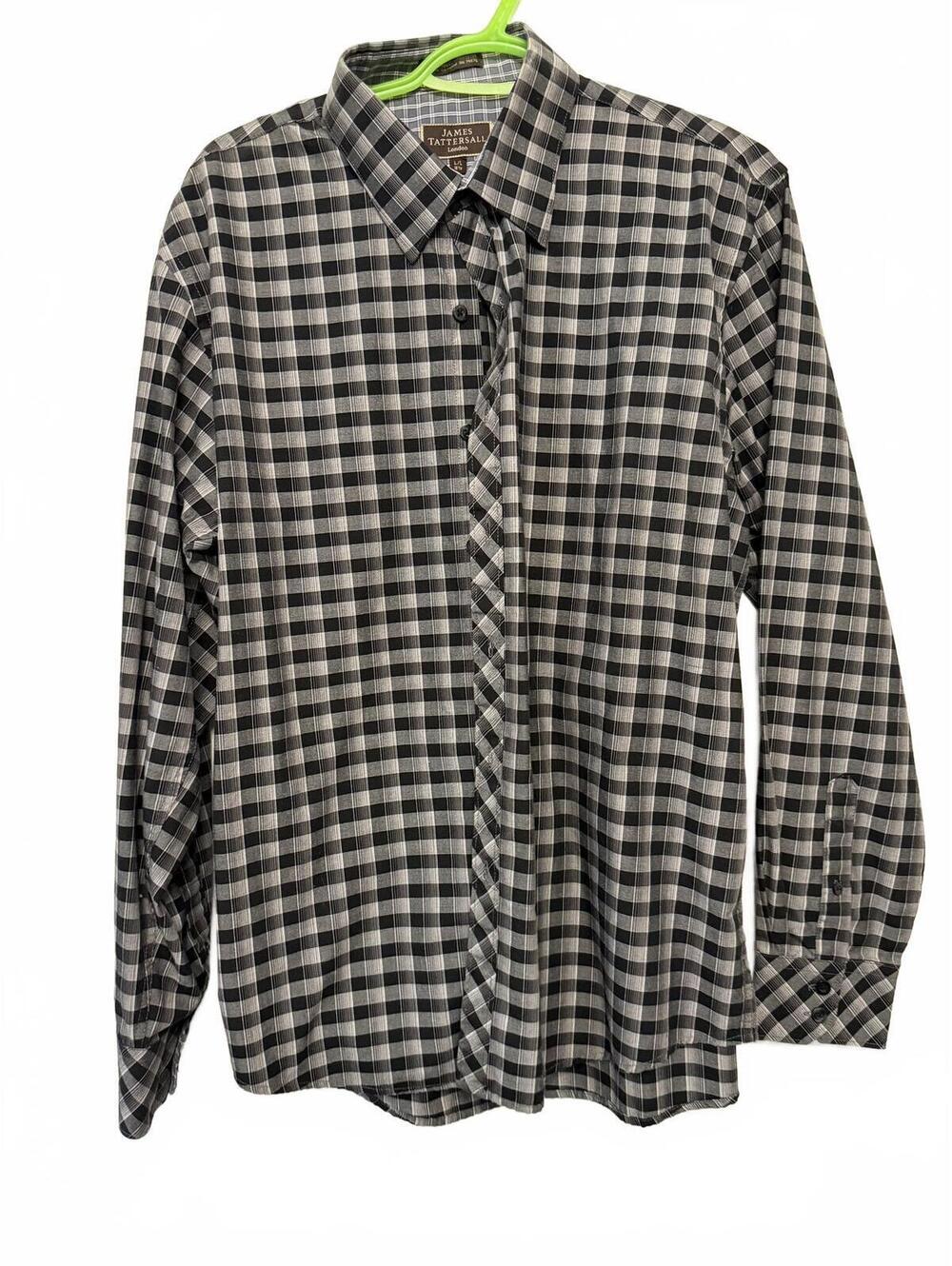 James Tattersall London Men's Long Sleeve Checkered Shirt L/16 1/2